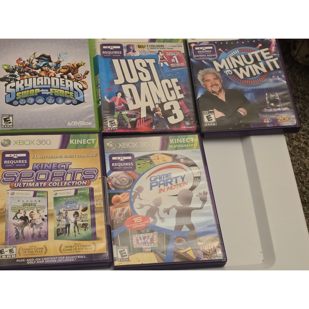Xbox 360 Kinect Game Lot Skylanders Just Dance 3 Kinect Sports Minute To Win It